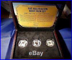 Rare Australia Road Sign complete set of 1 dollar frosted Solid Silver $1 Coins