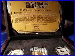 Rare Australia Road Sign complete set of 1 dollar frosted Solid Silver $1 Coins