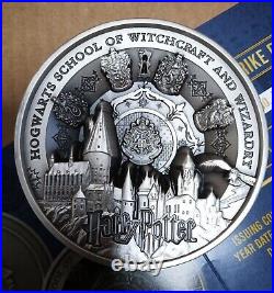 Rare Harry Potter Hogwarts 1kg Kilo Solid Fine Silver Proof Coin 38/60 Bullion