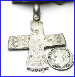 Rare Old Large Solid M. T. Thaler Silver Bullion Coin Ethiopian Cross Pendant