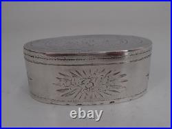 Rare Oval Silver Snub Box France 18th Century Paris 1762
