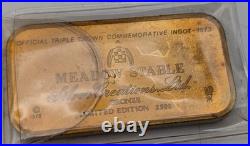 Rare Secretariat Triple Crown Winner Solid Bronze Ingot Set Silver Creations Ltd
