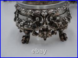 Rare Set Of 4 Salt Rooms In Solid Silver, Minerva Hallmark, Mascaron Decor