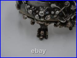 Rare Set Of 4 Salt Rooms In Solid Silver, Minerva Hallmark, Mascaron Decor
