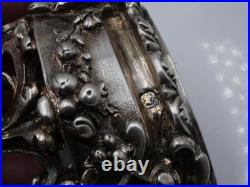 Rare Set Of 4 Salt Rooms In Solid Silver, Minerva Hallmark, Mascaron Decor