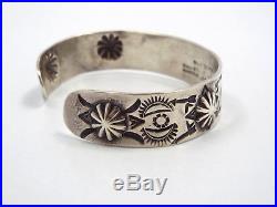 Rare Solid Silver Garden of the Gods Native American Indian Cuff Bracelet 1920's
