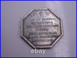 Rare Solid Silver Medal Or Token 18th Century Louis XVI Clergy Assembly