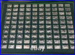 Rare, Solid Silver x100 Miniature Greatest Cars Ingot Bars with Book Complete