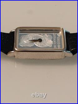 Rare Sutton 1/10 ounce 999 Silver Watch Black Band Quartz Japan Movement 25/5013