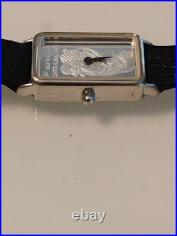 Rare Sutton 1/10 ounce 999 Silver Watch Black Band Quartz Japan Movement 25/5013