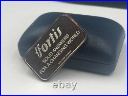 Rare Vintage Fortis (SOLID ANSWERS FOR A CHANGING WORLD) 999 Silver 1 oz Art Bar
