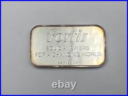 Rare Vintage Fortis (SOLID ANSWERS FOR A CHANGING WORLD) 999 Silver 1 oz Art Bar