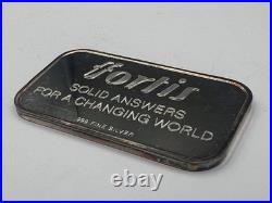 Rare Vintage Fortis (SOLID ANSWERS FOR A CHANGING WORLD) 999 Silver 1 oz Art Bar