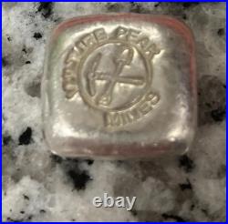 Rare Vulture Peak Mines Mine 1 Tr Oz. 999 Ag Silver Pour Square Bar AZ Arizona