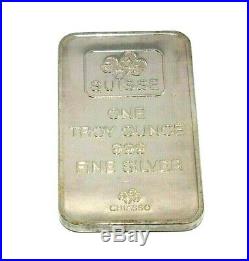 Rare solid silver Pamp Suisse Chiasso troy ounce ingot (999 purity)