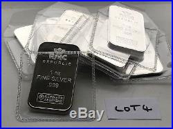 Republic Metal Corporation Rmc 1 Oz X 10.999 Solid Silver Bars Lot 4