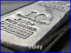 Rmc 10 Oz. 999 Solid Silver Pour Loaf Bar