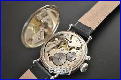Rolex half hunter trench military antique men's watch solid silver Dennison case