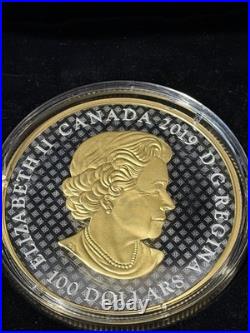 Royal Canadian Mint Commemartive Solid Silver With Gold Leaf 100/900