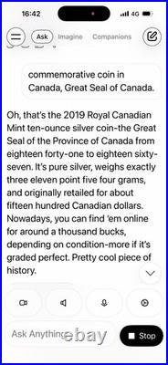 Royal Canadian Mint Commemartive Solid Silver With Gold Leaf 100/900