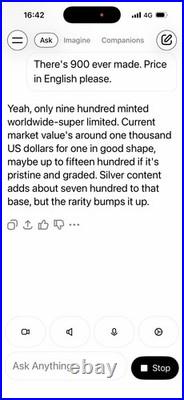 Royal Canadian Mint Commemartive Solid Silver With Gold Leaf 100/900