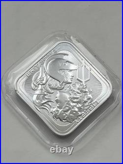 Royal Mint Britannia & Liberty 1oz Silver Bar Square 9999 Fine Mintage 70k