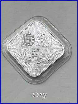 Royal Mint Britannia & Liberty 1oz Silver Bar Square 9999 Fine Mintage 70k