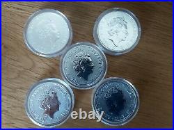 Royal Mint Queens Beasts Full Set Of 10 X 2oz Solid Silver Coins in capsules