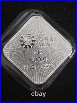 Royal Mint Silver Britannia and Liberty 1oz Square bar ORIGINAL MINT PACKAGING