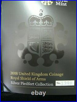 Royal Mint. Solid Silver Set Of 7 Coins 2008 Piedfort Issue Pss29