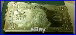 SCPM 10oz. 999 Fine Silver AG Chief Indian Brick Solid Silver