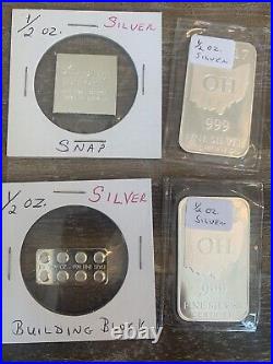 SILVER LOT Bars, Bullion Elemental, MI Mint, Relic, Silver Certificates