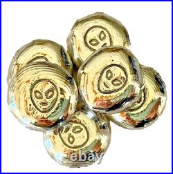 SIX 5g Silver. 999 hand poured bar space alien grey 99.9% solid 5 gram g