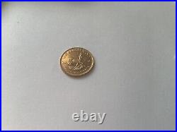 SOLID 22ct FINE GOLD COIN 2010 SOUTH AFRICAN KRUGERRAND 1/10