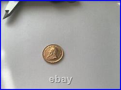 SOLID 22ct FINE GOLD COIN 2010 SOUTH AFRICAN KRUGERRAND 1/10