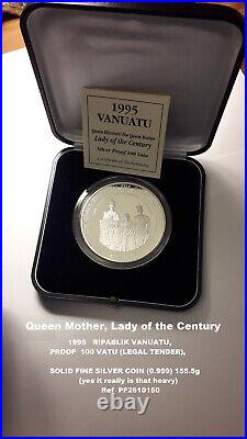 SOLID BULLION SILVER COIN 1995, Commemorating QUEEN ELIZABETH the QUEEN MOTHER