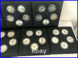 SOLID Hallmarked SILVER 35 x Medal/Coin Collection British Birds by Peter Scott