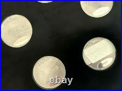 SOLID Hallmarked SILVER 35 x Medal/Coin Collection British Birds by Peter Scott