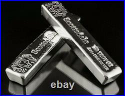SOLID INVESTMENT! (2) x 20 Troy ozs 999 FN SILVER Scottsdale Long Cast Bars