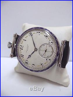 Solid Silver 0,800 Nielo Case Zenith Oversized Slim Wristwtach, No Reserved
