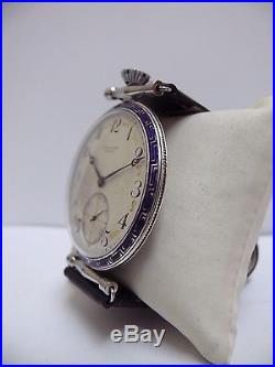 Solid Silver 0,800 Nielo Case Zenith Oversized Slim Wristwtach, No Reserved