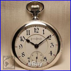 SOLID SILVER 1895 Illinois Bunn Special HUGE 18s RAILROAD Pocket Watch USA