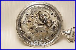 SOLID SILVER 1895 Illinois Bunn Special HUGE 18s RAILROAD Pocket Watch USA