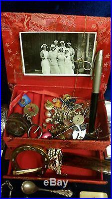 Solid Silver And Vintage Antique Costume Jewellery, Cameo, Watches, Job Lot