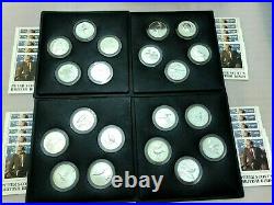 SOLID SILVER Collection of 35 x 2.3oz Medallions'British Birds' by Peter Scott
