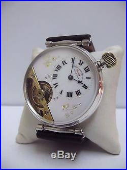 SOLID SILVER HEBDOMAS PATENT 8 DAYS HI-GRADE POCKET WATCH MVT 1900's No Reserved