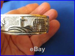 SOLID SILVER Hand Crafted Navajo'Story of Christ' Bracelet by Roger John