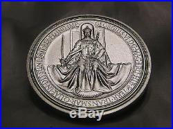SOLID SILVER MEDALLION 157 GRAMMES 5oz GREAT SEAL KING GEORGE VI. 999 SILVER