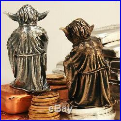 SOLID Sterling Silver OR Real Bronze YODA Star Wars Statue Statuette