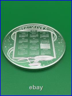 STAR TREK 25TH ANNIV SOLID STERLING SILVER MEDALLION 3? (5.695 ozT/177.2 g). 925